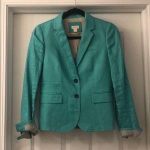 J.Crew Teal Linen Blazer